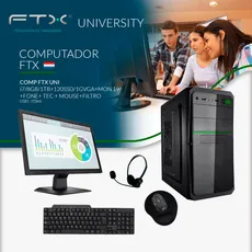 COMPUTADORA FTX UNI I7/8GB/1TB+120SSD/1G VGA+MON 19"+AURICULAR+TECLADO+ MOUSE+PARLANTE