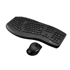 TECLADO CON MOUSE ERGONOMICO WIRELES KLIP KBK-500 MAJESTIK ESPA�OL NEGRO