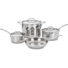 Juego de Ollas Cuisinart 77-7 Acero Inoxidable - 7 Piezas Plata