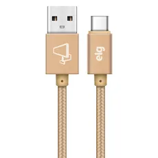 Cable de Nylon ELG USB a USB Tipo-C - 2 metros