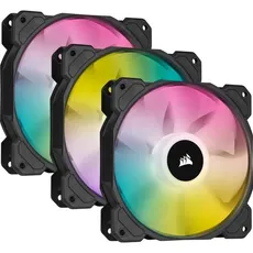 Coolers para gabinete Corsair de 120 mm iCUE SP120 RGB ELITE Performance Kit de tres ventiladores con Lighting Node Core