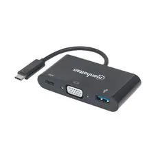 CONVERTIDOR USB-C 3.1-VGA/USB-A/USB-C 152044 HD/FHD/60HZ BLISTER NEGRO