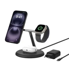 Soporte magnético de carga inalámbrica Belkin 3 en 1 con Qi2 (15 W)