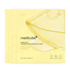 Mascarilla Facial Medicube Kojic Acid Turmeric Brightening Gel Mask 4 Piezas – Iluminación y Cuidado Facial 