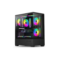 GABINETE GAMER FTX PCC-G9BK VIDRIO TEMP 3 FAN ATX/MATX/ITX 