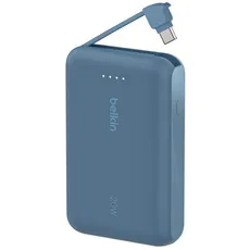 CARGADOR PORTÁTIL BELKIN BOOSTCHARGE 10.000MAH 20W CON CABLE USB-C INTEGRADO BPB021FQBL