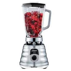 Licuadora clásica Oster cromada con perilla ergonómica de 3 velocidades BLST4655-053-2 - Plata