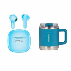Combo Amistad AURICULAR CON MICROFONO FTX/IPX6 + TAZA TERMICA IGLOO  450ML P/CAFÉ 