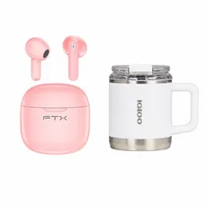 Combo Amistad  AURICULAR CON MICROFONO FTX/IPX6 + TAZA TERMICA IGLOO  450ML P/CAFÉ 