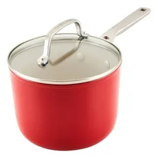Cacerola Antiadherente Cerámica KitchenAid 84848 2,8 L con Tapa de Vidrio – Rojo Imperial