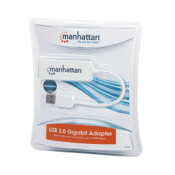 ADAPTADOR USB 3.0/RJ45 506847 10/100/1000 MBPS GIGABIT BLANCO