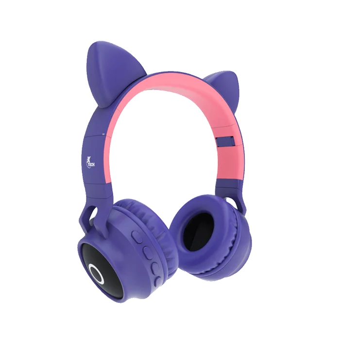 AURICULAR CON MICROFONO XTECH XTH-650 BLUETOOTH/SD/3.5MM 1JACK/LED/MORADO ROSA