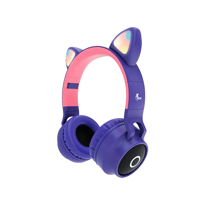 AURICULAR CON MICROFONO XTECH XTH-650 BLUETOOTH/SD/3.5MM 1JACK/LED/MORADO ROSA