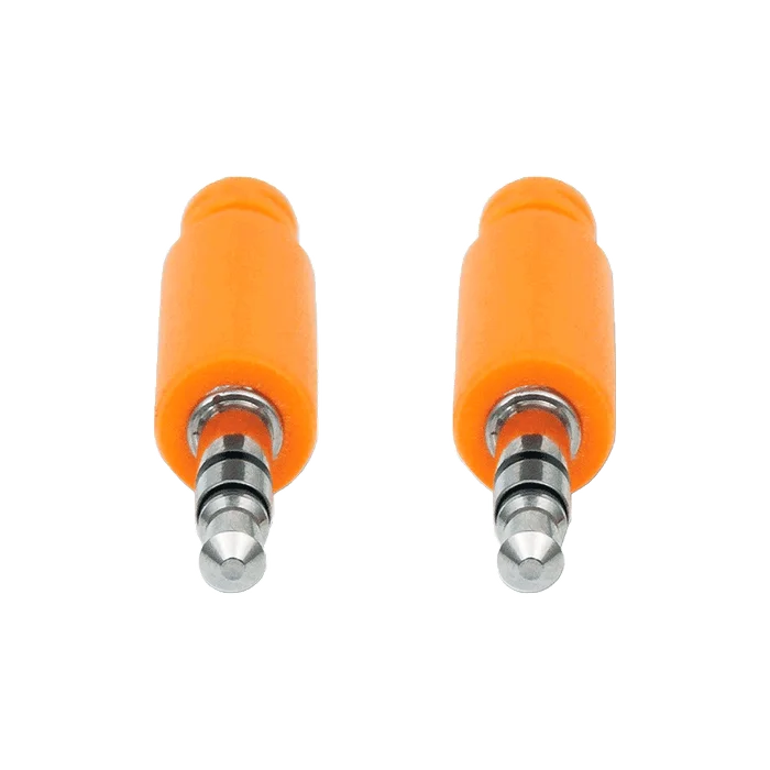 CABLE DE AUDIO AUXILIAR ESTÉREO 352802 3.5 MM/ MACHO A MACHO 1MT AZUL/NARANJA BOLSA