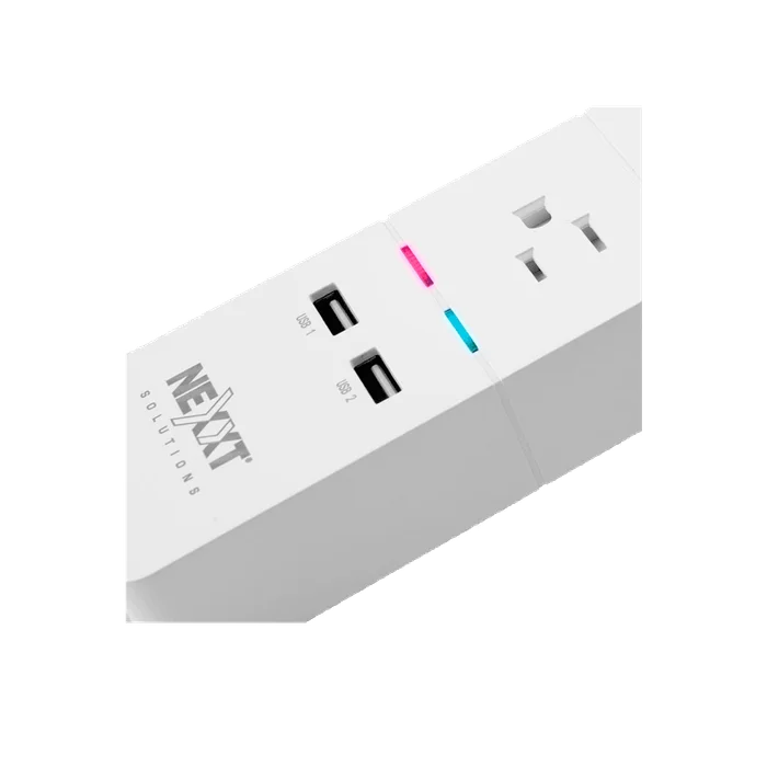 FILTRO DE LINEA NEXXT WIFI AHIUBSO4U1 1.8M/3 TOMAS+2 USB BLANCO