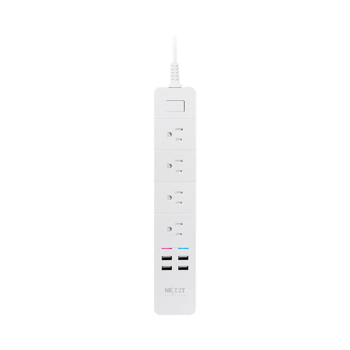 FILTRO DE LINEA NEXXT WIFI NHP-E610 1.8M/4 TOMAS + 4 USB BLANCO