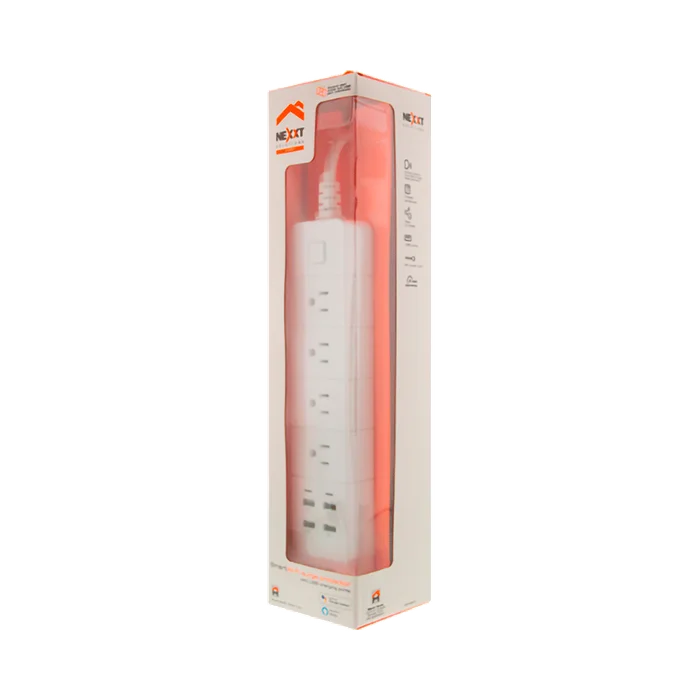 FILTRO DE LINEA NEXXT WIFI NHP-E610 1.8M/4 TOMAS + 4 USB BLANCO