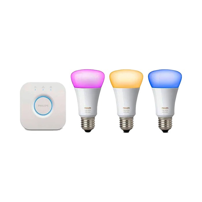  IOT PHILIPS KIT 3 FOCO COLOR + BRIGDE HUE 220V 9W A60 E27