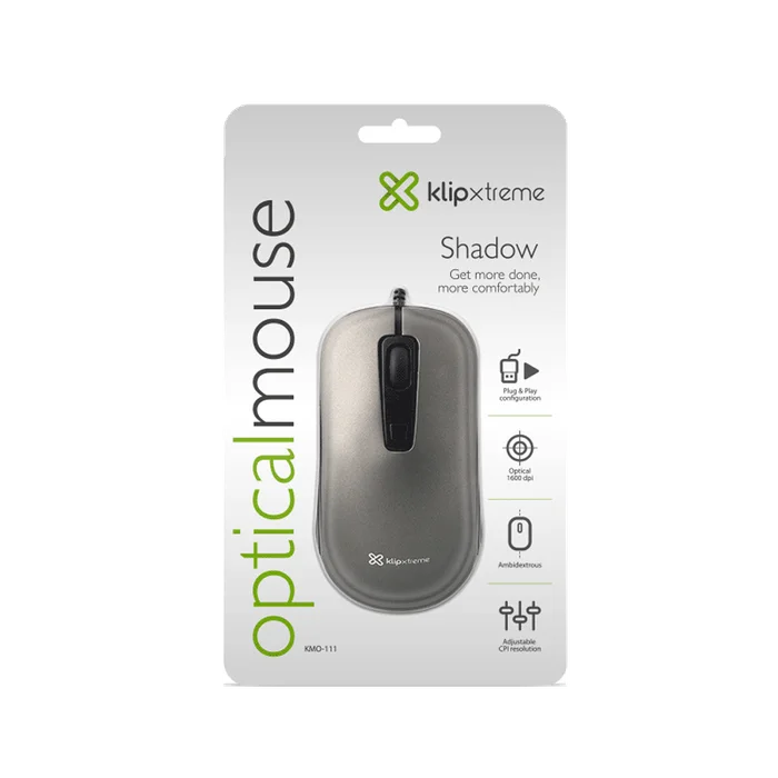 MOUSE KLIP USB KMO-111 1600DPI/GRIS