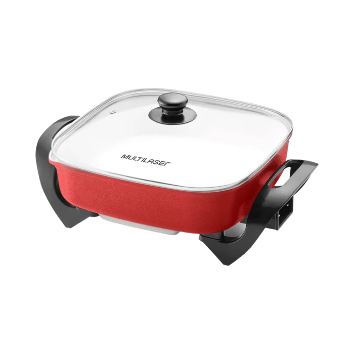 OLLA ELECTRICA CUADRADA MULTILASER CE113 1200W 220V CERAMICO ROJO
