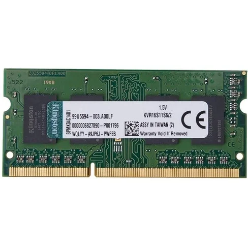 Memoria RAM DDR3 Kingston 2GB 1600MHz KVR16S11S6/2