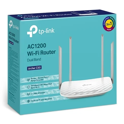 Router inalámbrico TP-Link Archer C50 de doble banda AC1200