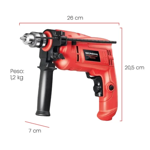 Taladro Mondial 3/8 con kit 600W 10MM NFFI-07M