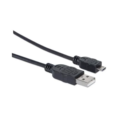 CABLE USB-A/MICRO-B 307161 1M A MACHO/ B MACHO 480 MBPS NEGRO BOLSA