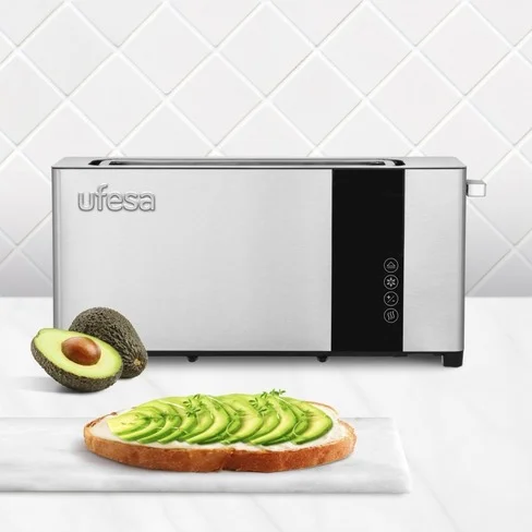 Tostadora Ufesa Plus Delux 1050 W de Ranura Larga Acero Inoxidable y Negro