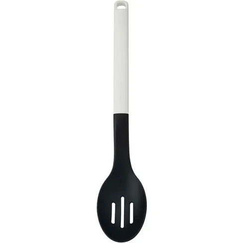 Cuchara ranurada KitchenAid KHA004OHPNG flexible de nailon con mango suave - Blanco