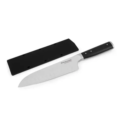Cuchillo Santoku KitchenAid KOG7IKSSOHOBA 31 cm de Acero Japonés con Funda – Negro
