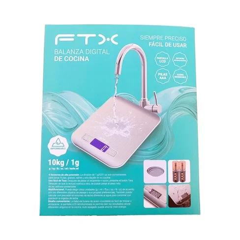 BALANZA DE COCINA FTX DIGITAL 10KG PLANA GRIS KS-101