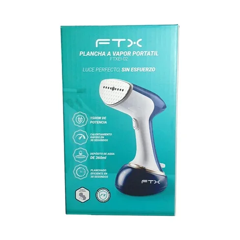 PLANCHA DE VAPOR PORTATIL FTX 1500W 220V/360ML BLANCO/ AZUL EI-02