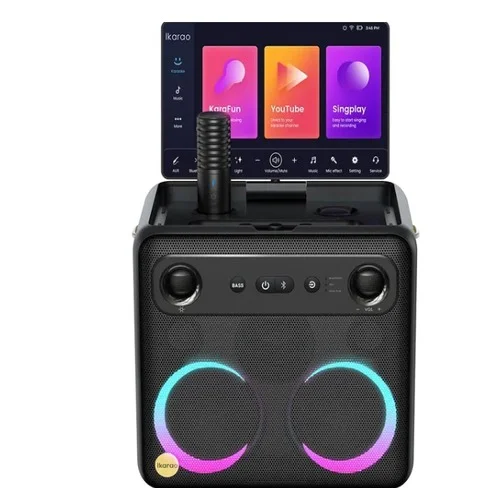 Parlante de Karaoke Joog Break X2 300W Pantalla 10,1" 2x Micrófonos inalámbricos