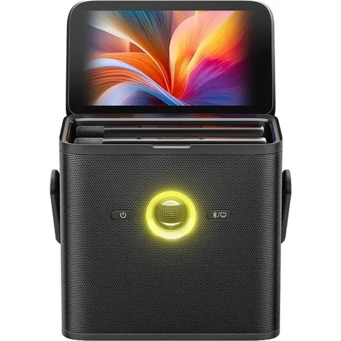 Parlante de Karaoke Joog Shell S3 Black 80W Pantalla 7" 2x Micrófonos inalámbricos