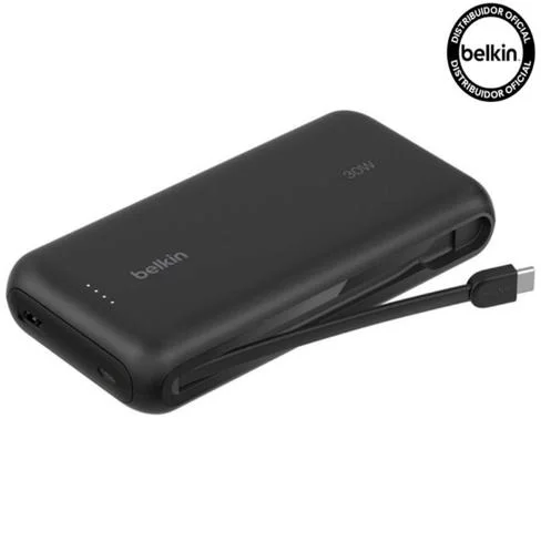 Cargador portátil belkin boostcharge 20k 20000mah con cable usb-c integrado 30w