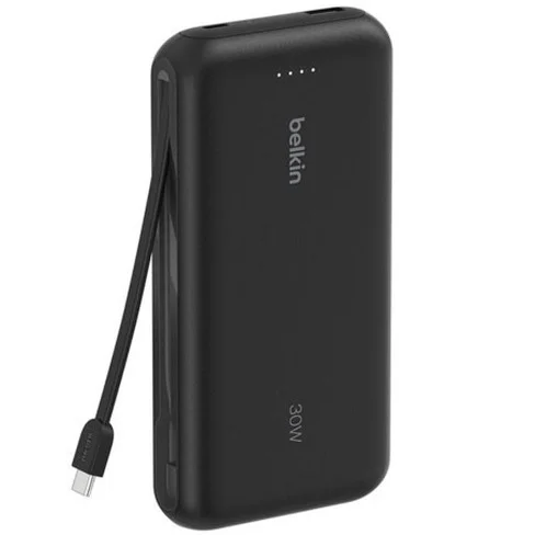Cargador portátil belkin boostcharge 20k 20000mah con cable usb-c integrado 30w