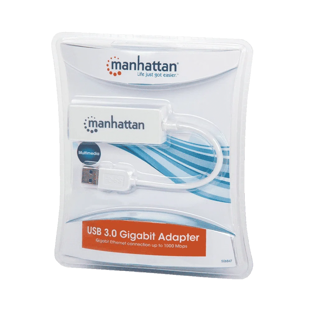 ADAPTADOR USB 3.0/RJ45 506847 10/100/1000 MBPS GIGABIT BLANCO