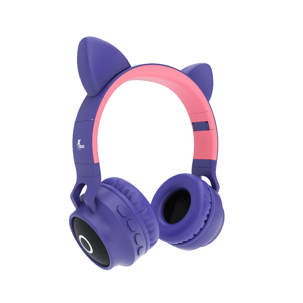 AURICULAR CON MICROFONO XTECH XTH-650 BLUETOOTH/SD/3.5MM 1JACK/LED/MORADO ROSA