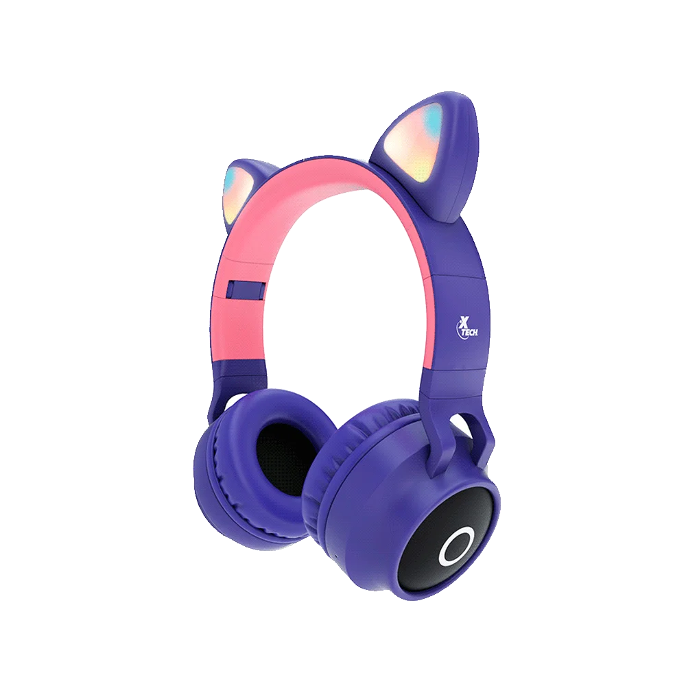 AURICULAR CON MICROFONO XTECH XTH-650 BLUETOOTH/SD/3.5MM 1JACK/LED/MORADO ROSA