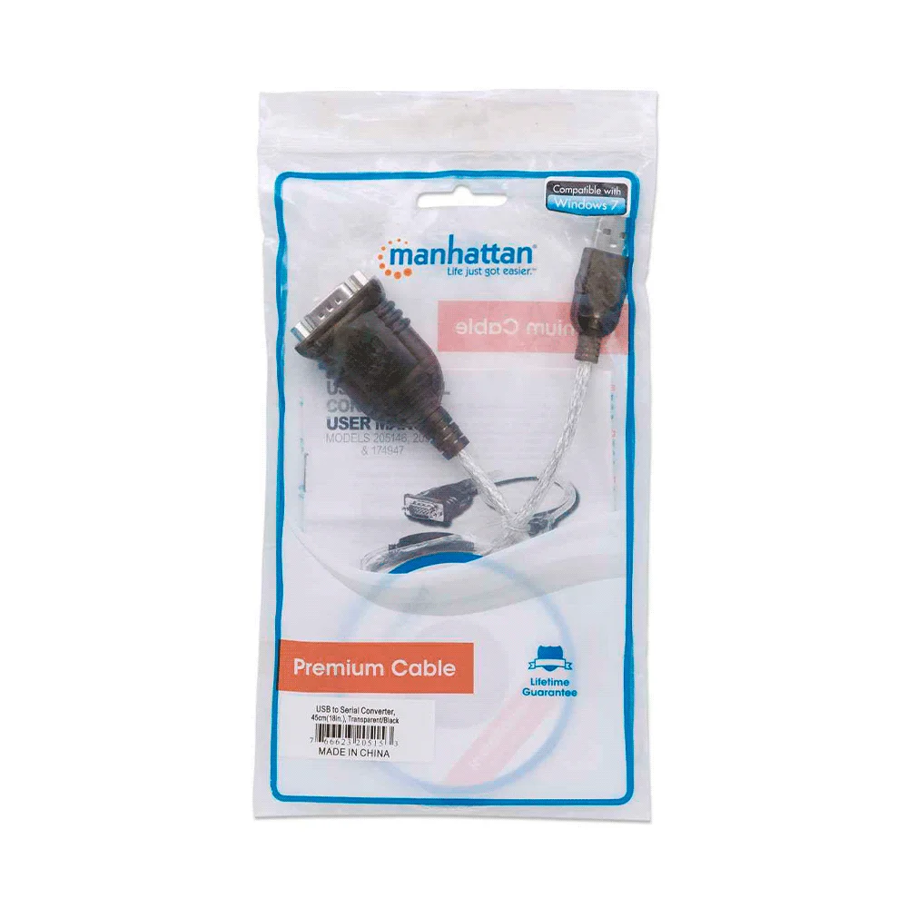 CABLE CONVERTIDOR USB/SERIAL 45CM 205153 BOLSA