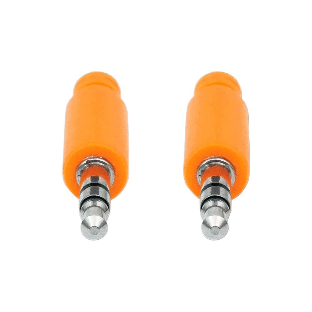 CABLE DE AUDIO AUXILIAR ESTÉREO 352802 3.5 MM/ MACHO A MACHO 1MT AZUL/NARANJA BOLSA