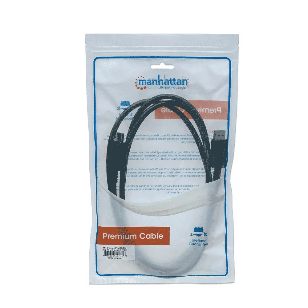 CABLE DP/DP M/M 307116 2MT 4K/60HZ NEGRO BOLSA