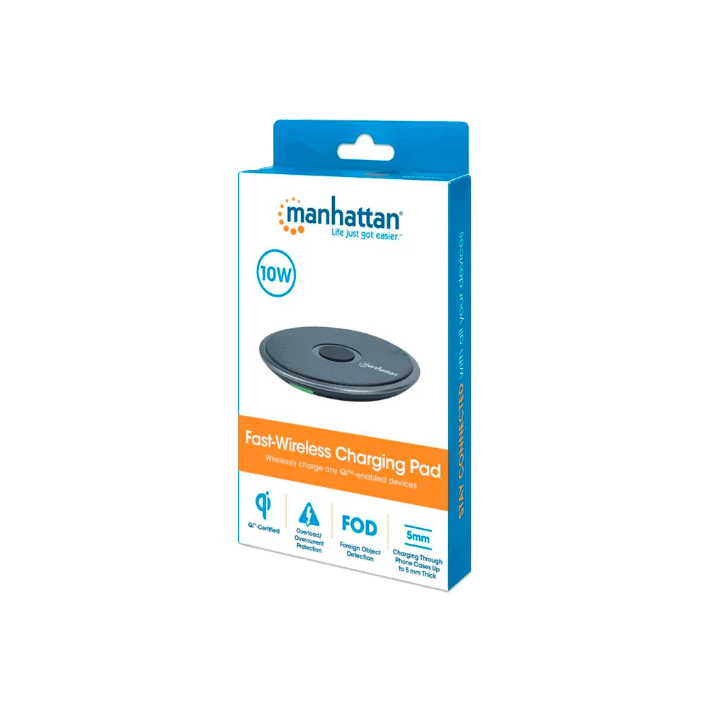 CARGADOR BASE INALAMBRICO QI 102186 10W/USB-C/NEGRO