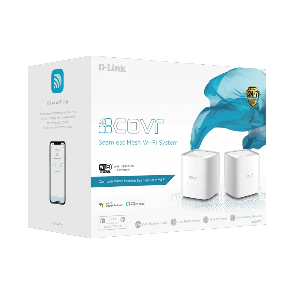 EXTENSOR DE WIFI D-LINK COVR-1102 2RED/2.4-5GHZ 300/866MBPS BLANCO