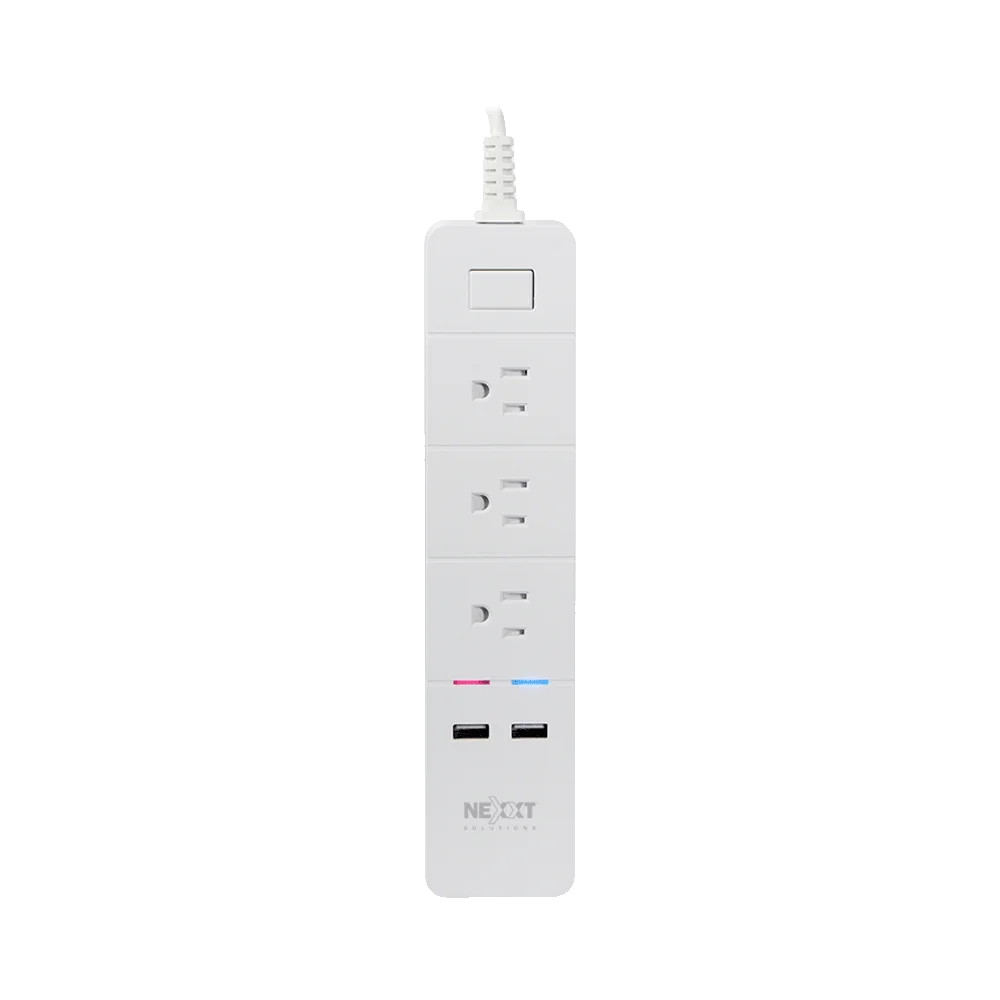 FILTRO DE LINEA NEXXT WIFI AHIUBSO4U1 1.8M/3 TOMAS+2 USB BLANCO