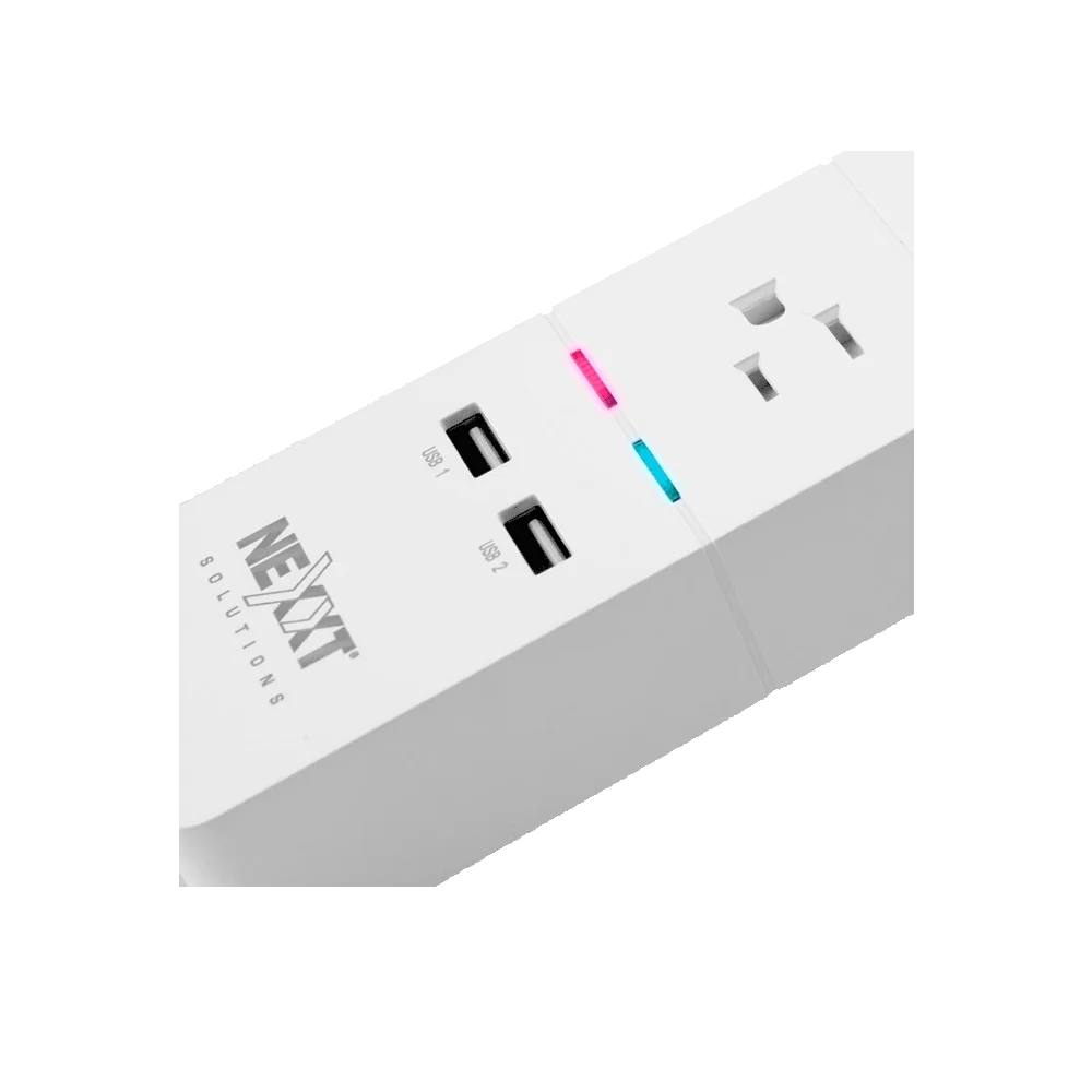 FILTRO DE LINEA NEXXT WIFI AHIUBSO4U1 1.8M/3 TOMAS+2 USB BLANCO