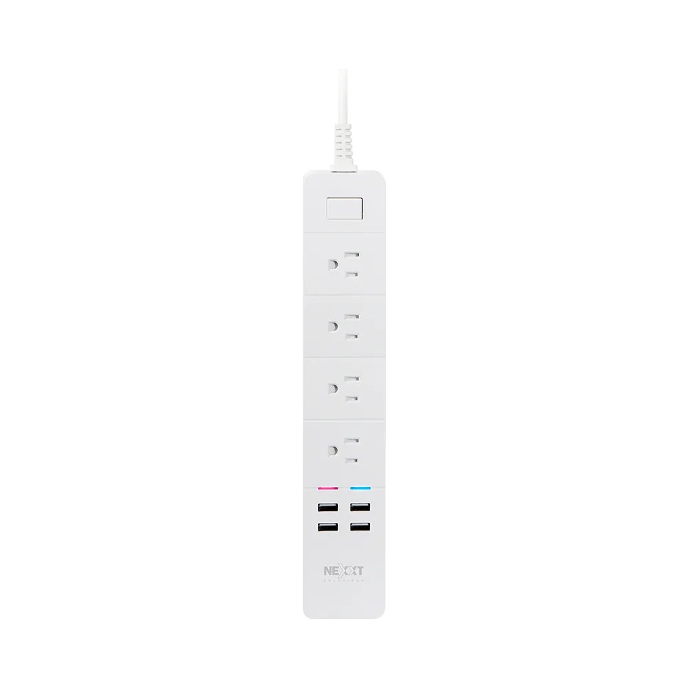 FILTRO DE LINEA NEXXT WIFI NHP-E610 1.8M/4 TOMAS + 4 USB BLANCO