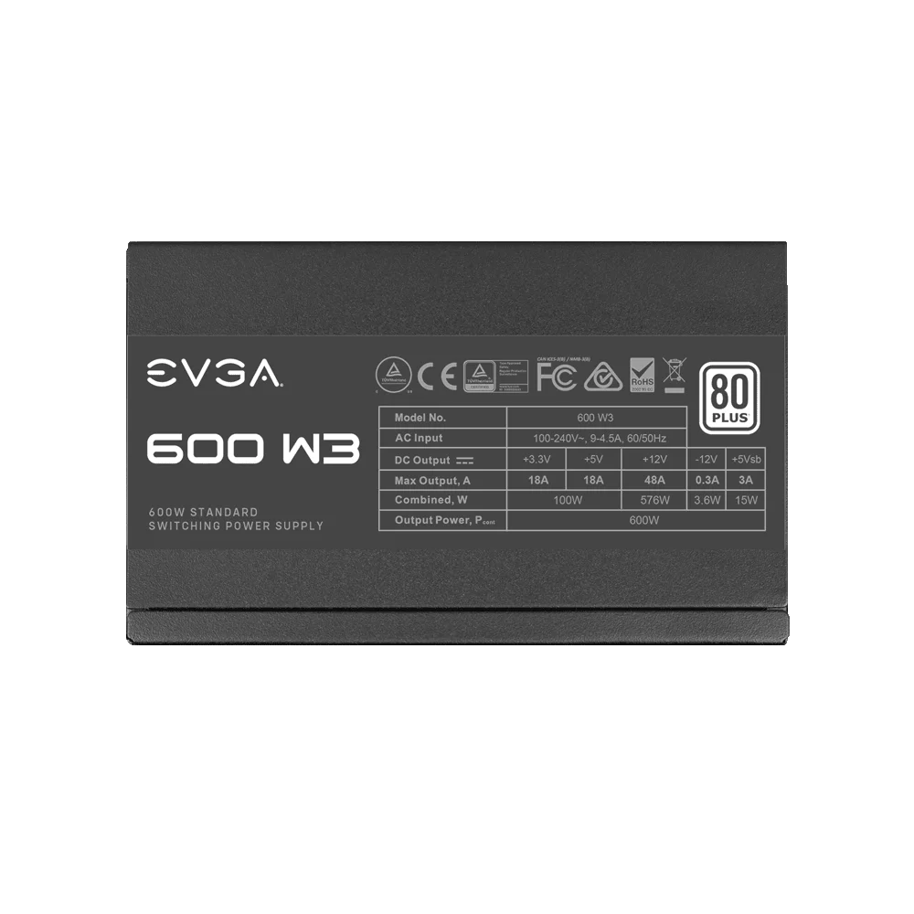 FUENTE EVGA 600W W3 80PLUS WHITE 100-W1-0600-K1