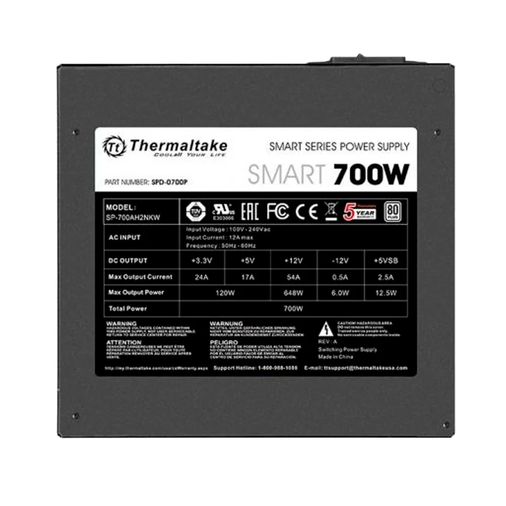 FUENTE THERMALTAKE SMART 700W 80 PLUS WHITE PS-SPD-0700NPCWUS-W